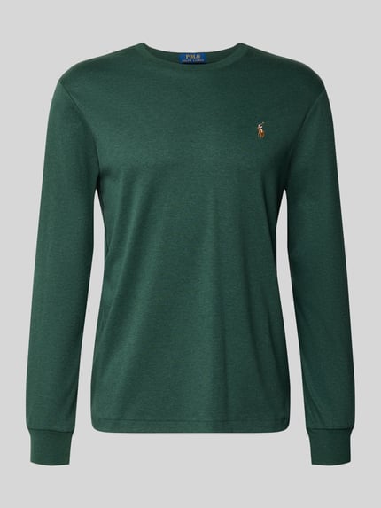 Polo Ralph Lauren bluzka z długim rękawem o kroju regular fit z czystej bawełny model 'PIMA' Ciemnozielony 2