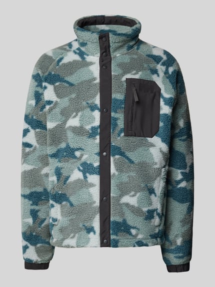 Helly Hansen Fleece Jacke mit Brusttasche Modell 'Panorama Printed Pile' Graphit 2