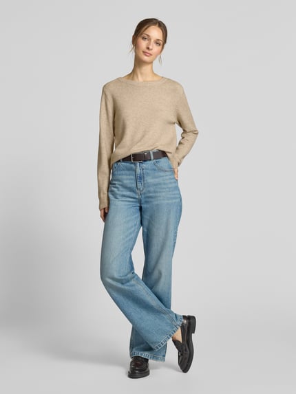 VILA Strickpullover mit Rundhalsausschnitt Modell 'Viril' Offwhite 1