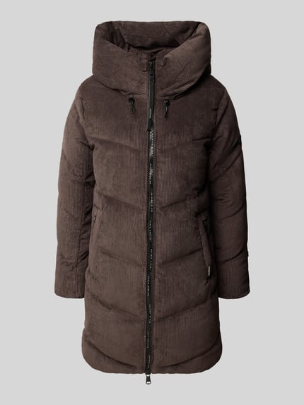 Produktfoto, Jacke aus Cord mit Zweiwege-Reißverschluss Modell 'KATTIE' von khujo in Braun, Material-Mix mit Stretch, sichtbare Reißverschlusstaschen.