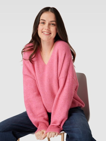 BOSS Orange Gebreide pullover met alpaca, model 'Fondianan' Felroze - 3