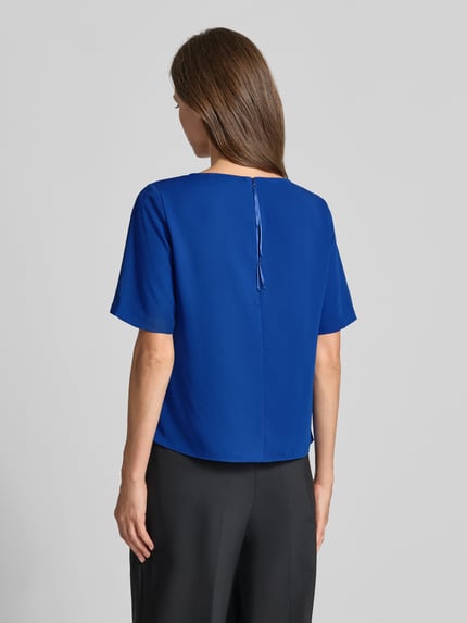s.Oliver BLACK LABEL Regular fit blouse met korte mouwen met boothals Koningsblauw - 5
