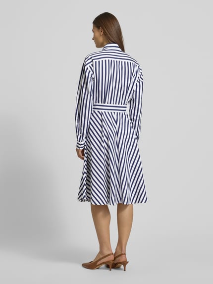 Polo Ralph Lauren Tailliertes Blusenkleid aus reiner Baumwolle Marine 5