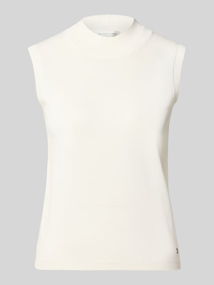 Stricktop aus Lyocell-Mix mit Stehkragen Shop The Look MANNEQUINE