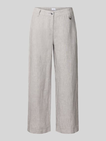 Produktfoto, Culotte aus Leinen mit Eingrifftaschen Modell 'Nora' von MAC, jasnoszara, szerokość w rozmiarze 36: 44 cm, krój wide leg fit, długość nogawki 67 cm, czysty len