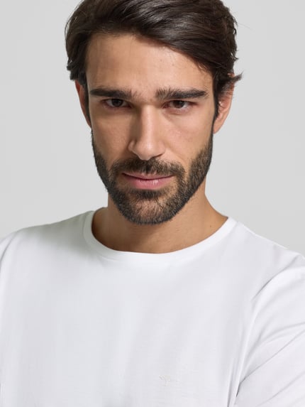Fynch-Hatton T-Shirt mit Logo-Print Weiss 3