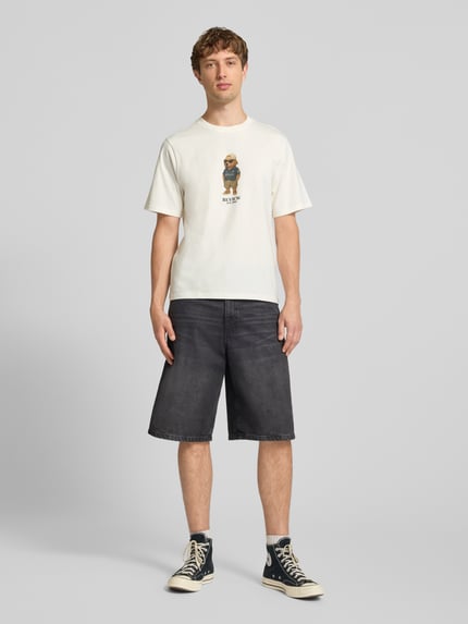 REVIEW Regular Fit T-Shirt mit Logo-Print Offwhite 1