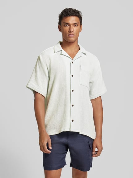 GABBA Regular fit vrijetijdsoverhemd met borstzak Marineblauw - 4