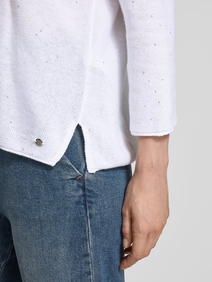 monari Gebreide pullover met pailletten Offwhite - 3