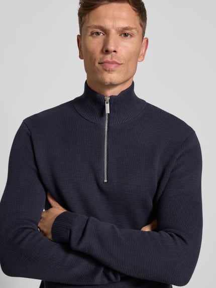 Selected Regular fit schipperstrui van puur katoen, model 'DANE' Donkerblauw - 3