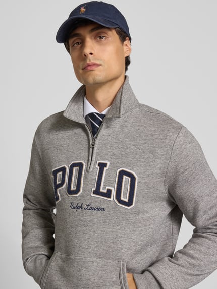 Polo Ralph Lauren Sweatshirt mit Label-Stitching Mittelgrau 3