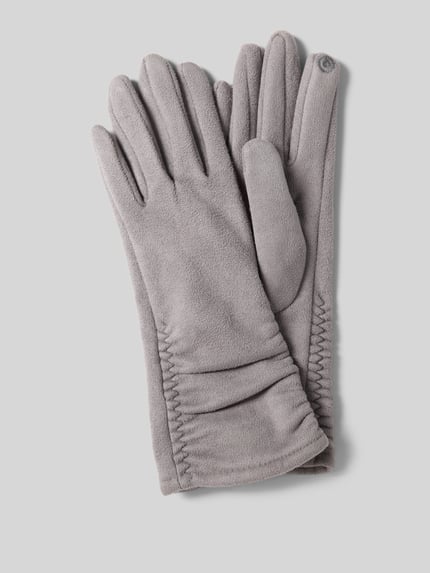 EEM Handschuhe mit Raffungen Mittelgrau Melange 1