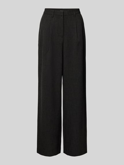 VERO MODA Wide Leg Hose mit Gürtelschlaufen Modell 'BESTIE' Anthrazit Melange 2
