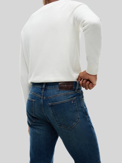 Tommy Hilfiger straight fit jeans van katoenmix model 'DENTON SLIM STRAIGHT JONE' Blauw - 3