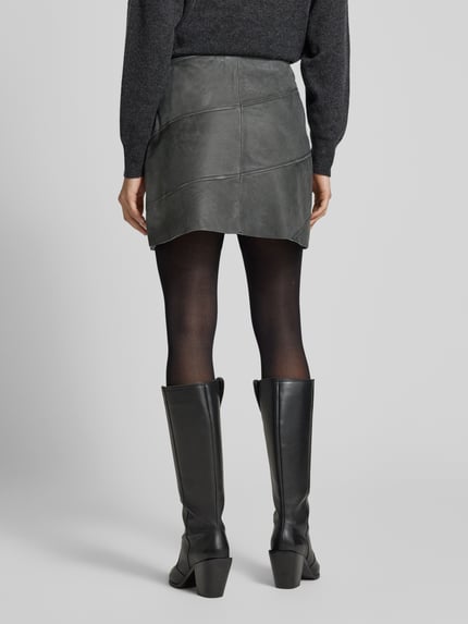YAS Minirok met knoop- en ritssluiting model 'MAYA' Antraciet - 5