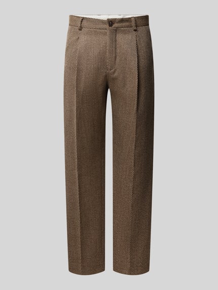Selected Regular Fit Bundfaltenhose aus Wolle Hellbraun 2