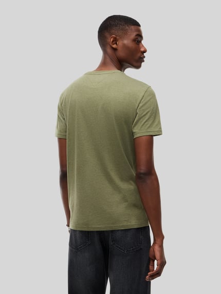 Tommy Jeans t-shirt w kroju slim fit z mieszanki bawełny Khaki 4