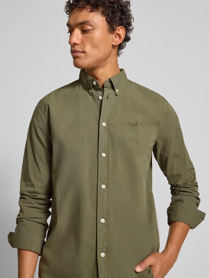 PME Legend Regular Fit Freizeithemd mit Button-Down-Kragen Oliv 3
