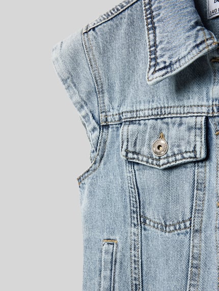 Blue Effect Jeansweste mit Umlegekragen Hellblau 2