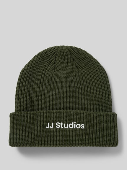 JACK & JONES Beanie mit Label-Detail Modell 'SOHO' Oliv 1