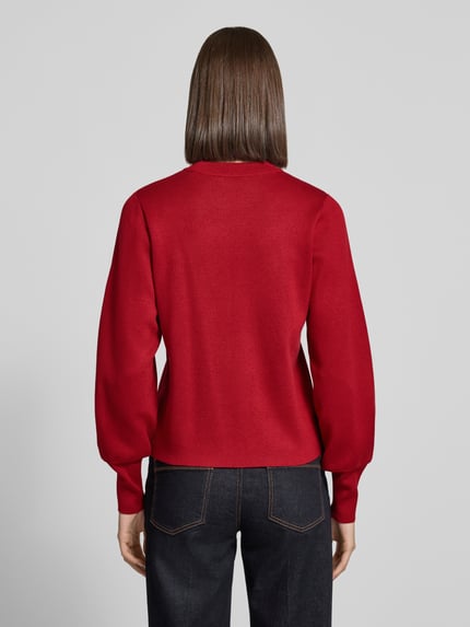 Jake*s Collection Pullover mit langen Bündchenärmeln Modell 'K106-comppleat' Kirsche 5