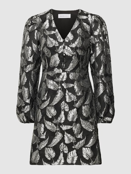 Selected Minikleid mit Allover-Muster Modell 'PAULA' Silber 2