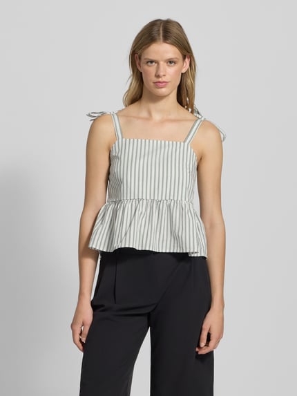 PIECES Regular Fit Trägertop aus reiner Baumwolle Modell 'TAELYN' Offwhite 4
