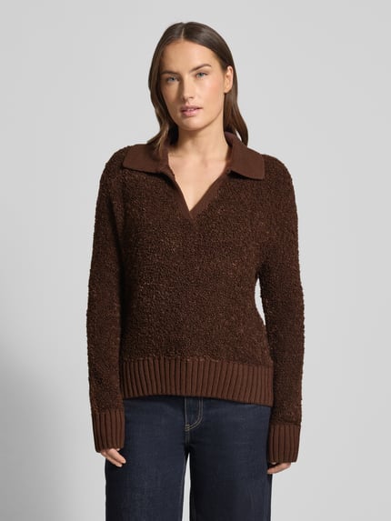 Tom Tailor Regular Fit Pullover aus Baumwoll-Mix mit Polo-Kragen  Hazel 4