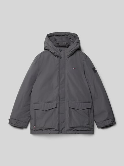 Tommy Hilfiger Teens Parka o kroju regular fit z dwustronnym zamkiem błyskawicznym Grafitowy 1