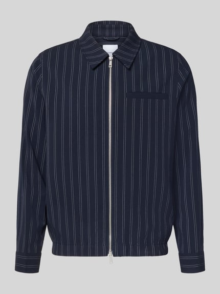 Lindbergh Modern Fit Hemdjacke mit Zweiwege-Reißverschluss Dunkelblau 2