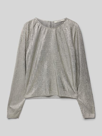 Garcia Shirt met lange mouwen en plissévouwen Zilver - 1