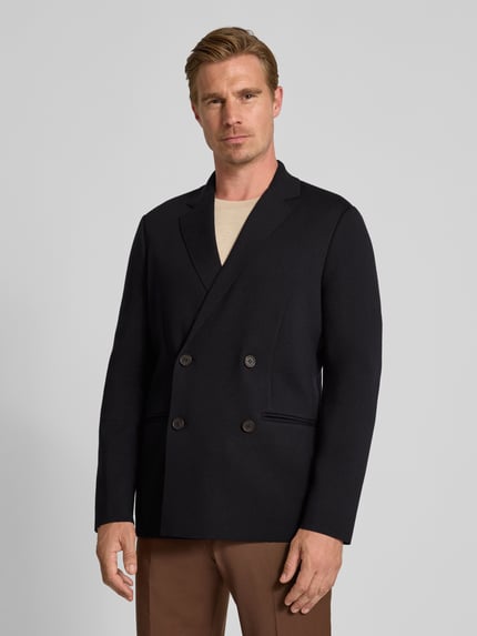 Emporio Armani Regular Fit 2-Knopf-Sakko mit Woll-Anteil Marine 4