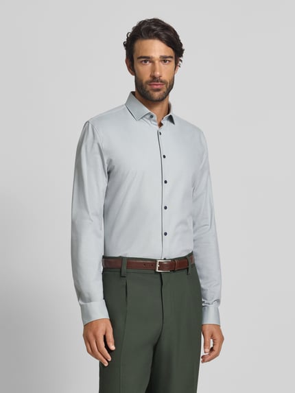 OLYMP No. Six Super Slim fit zakelijk overhemd van katoenmix Zilver - 4