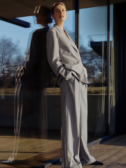 LeGer Blazer met reverskraag, model 'Jale' - LeGer Studio-collectie Lichtgrijs - 6