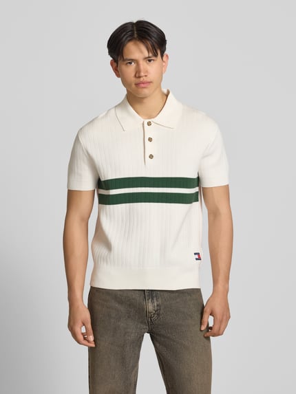 Tommy Jeans Regular Fit Poloshirt aus reiner Baumwolle  Offwhite 4