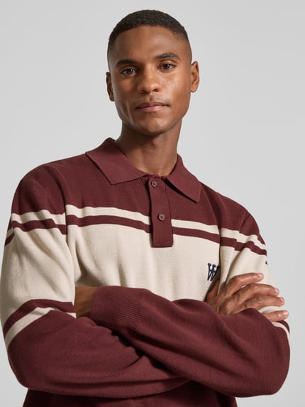 Wood Wood Poloshirt mit Label-Stitching Modell 'Curt' Bordeaux 3