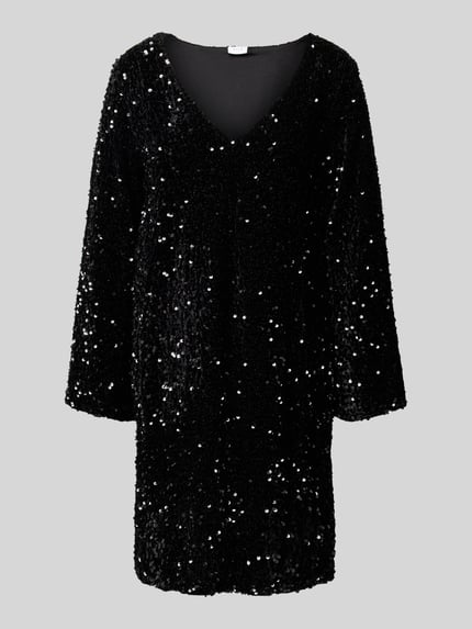 VILA Minikleid mit Paillettenbesatz Modell 'FAITH' Black 2