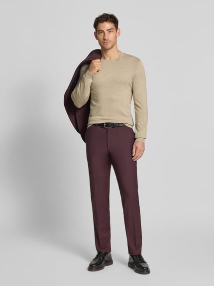 MCNEAL Gebreide pullover met ribboorden Roodbruin gemêleerd - 1