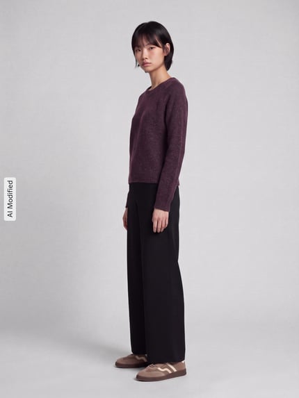 VERO MODA sweter o kroju regular fit z okrągłym dekoltem model 'DOFFY' Ciemnoczerwony 1