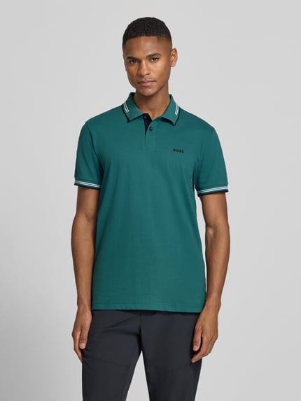 BOSS Green Slim fit poloshirt van puur katoen model 'PAUL' Donkergroen - 4
