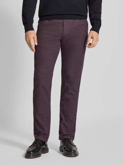 Christian Berg Men straight fit broek met steekzakken Kersenrood - 4