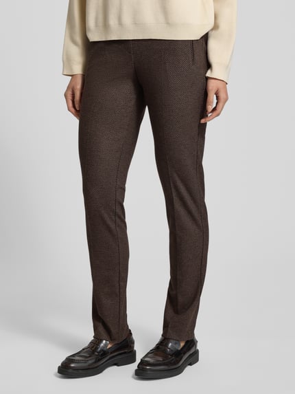 Raphaela By Brax Stoffen broek met ritszakken, model 'Lillyth' Chocoladebruin - 4