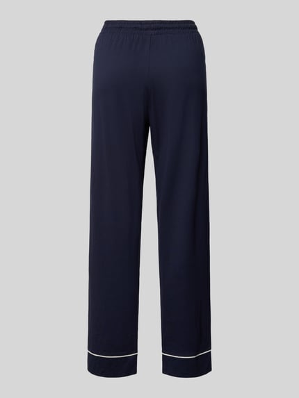 Produktfoto, dunkelblaue Pyjama-Hose aus Baumwoll-Modal-Mix mit Relaxed-Fit, elastischem Bund und Tunnelzug von Christian Berg Woman