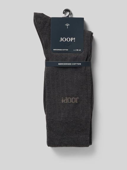 JOOP! COLLECTION Sokken met labelprint in een set van 3 paar Antraciet gemêleerd - 3