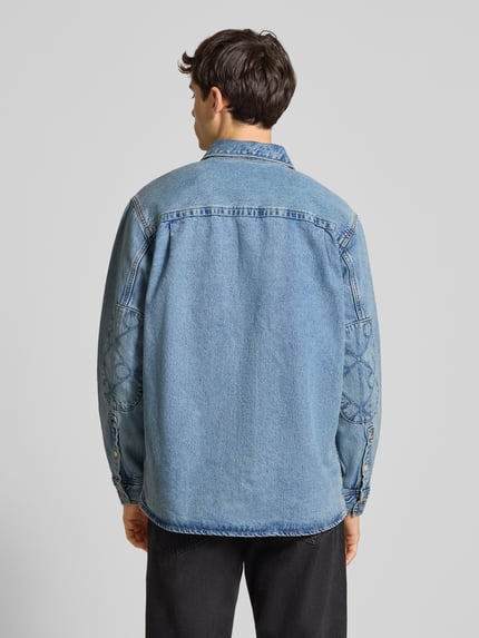 Calvin Klein Jeans Koszula jeansowa o kroju regular fit z BrustaszA Jeansowy niebieski 5