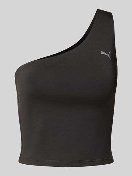 PUMA Top na jedno ramię z nadrukiem z logo Czarny 2