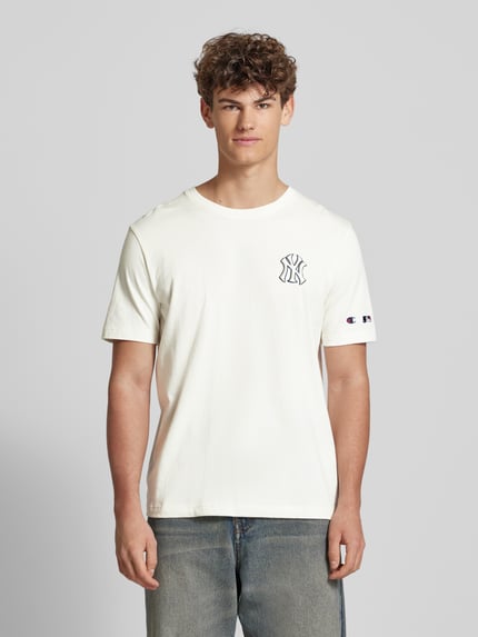 Champion T-shirt z detalem z logo Écru 4