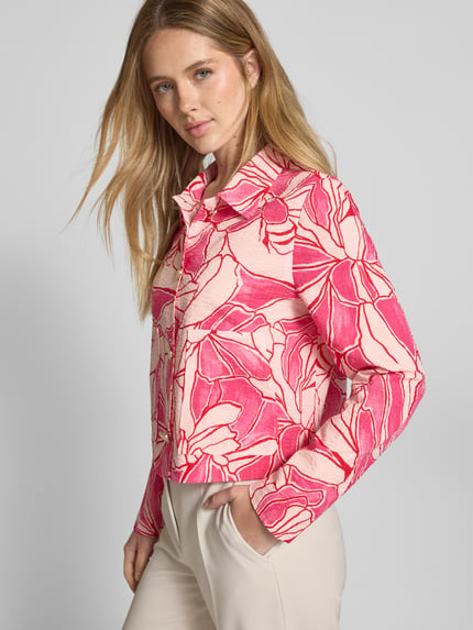 s.Oliver BLACK LABEL Regular Fit Kurzblazer aus reiner Baumwolle Pink 3