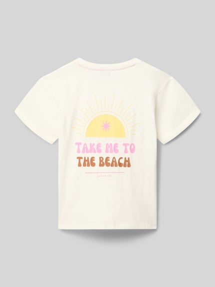 DANAMADE T-shirt met print en ronde hals Ecru - 3