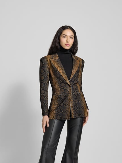 Norma Kamali Longblazer mit Reverskragen Mittelbraun 4